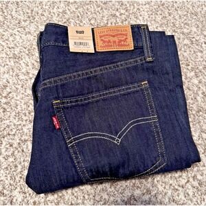 LEVI'S Women's 28x30 Middy Straight Jeans Dark Wash‎ Blue Mid-Rise New